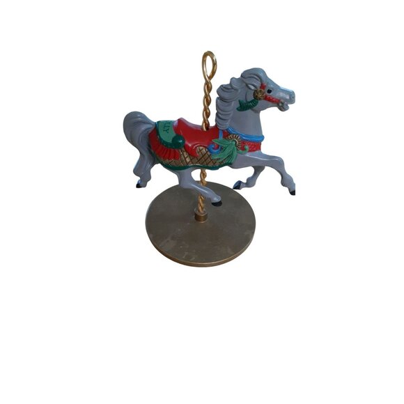 4 Hallmark Christmas Carousel Horse Lot Ornaments Snow, Holly, Star, Ginger 1989 - Picture 7 of 11